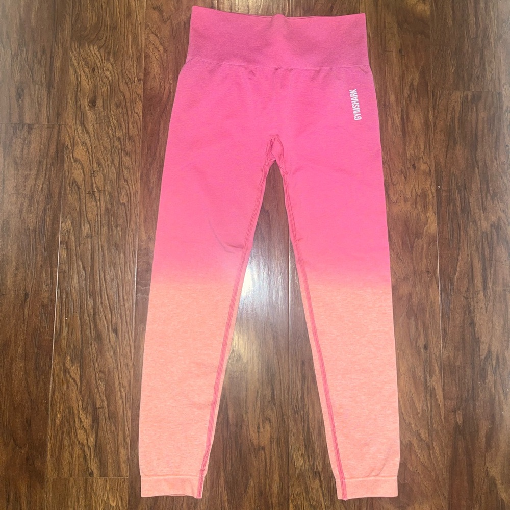 🦈 GUC GYMSHARK Adapt Ombré Seamless Leggings - Pink/Orange - Medium